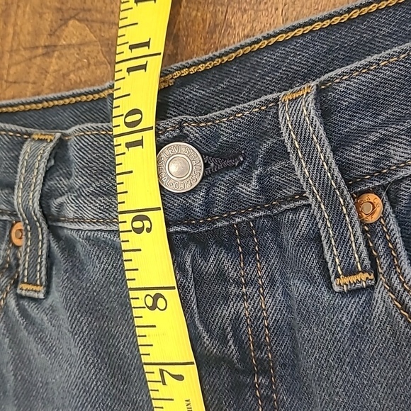 Vintage Levi's Jean Shorts Women's sz 27 501 Button Fly Distressed Rare Black - Picture 9 of 10